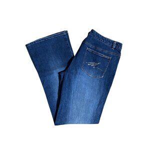 Michael Kors Womens Blue Denim Embellished Pocket Jeans Size 10